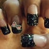 Black glitter tips