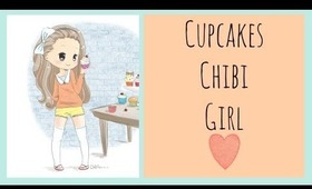 The Food Chibi Series - Cupcakes Girl (Speed Drawing)