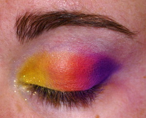 Sugarpill Burning Heart Palette and Eye Kandy for the inner corner.