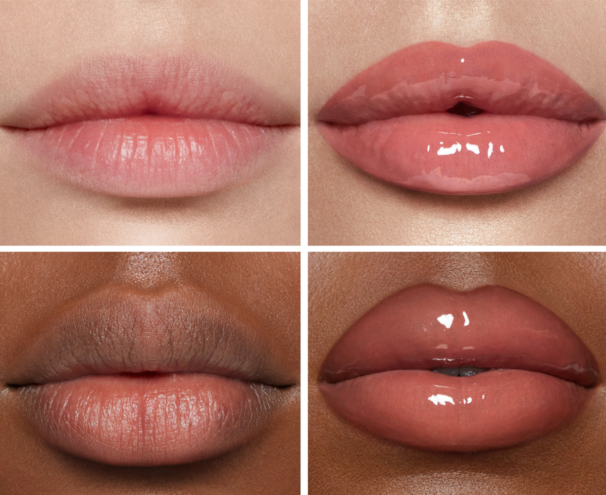 Charlotte Tilbury lip models wearing Pillow Talk Big Lips Plumpgasm inshade Fair / Medium