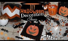 DIY Halloween Decoration Ideas! - Chevron Pumpkin, Spooky Garland & Trick or Treat Bag