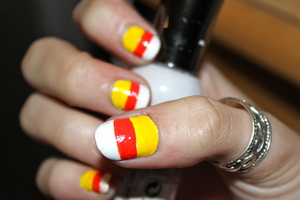 My first try at candy corn nails!