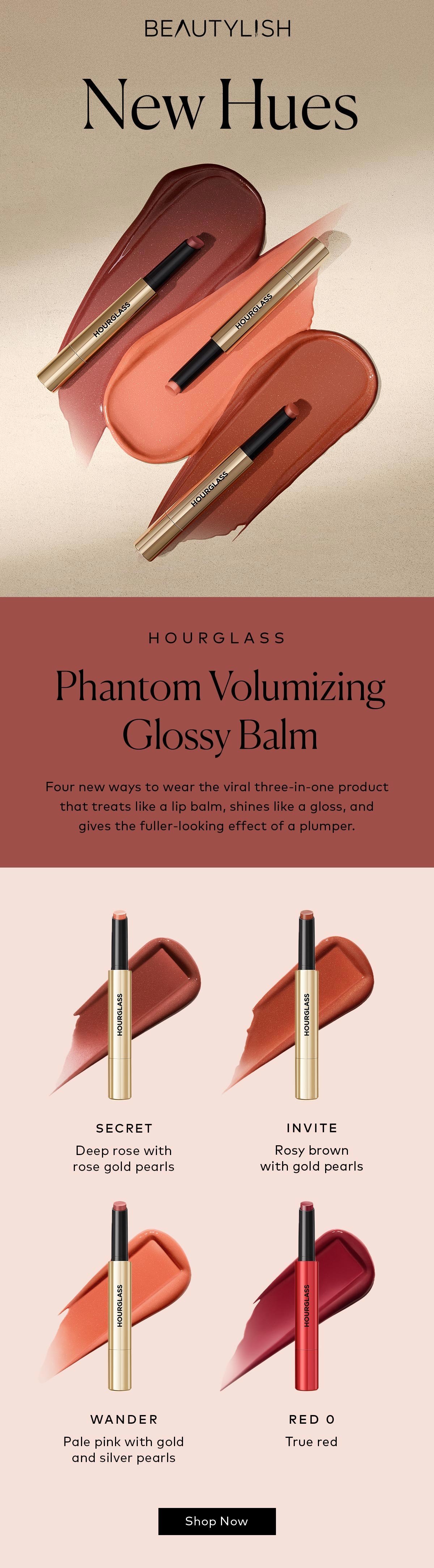 New ways to wear the viral three-in-one lip balm. Shop the new Hourglass Phantom Volumizing Glossy Balm shades at Beautylish.com