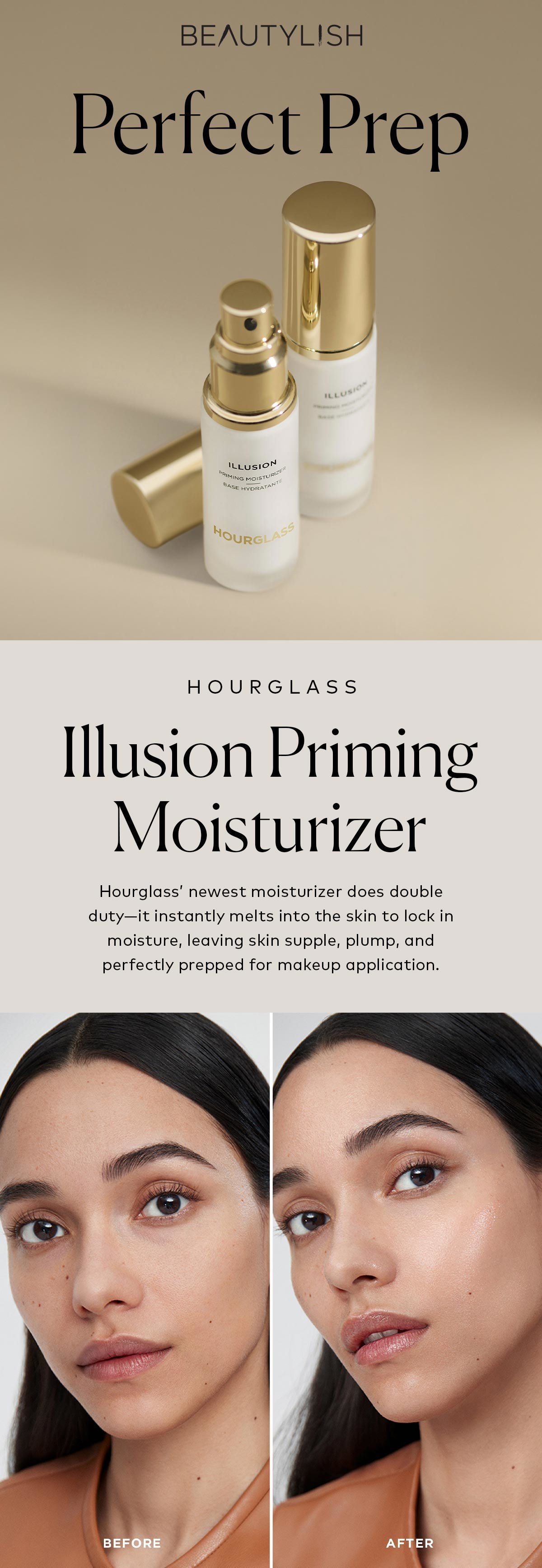 Hourglass’ newest moisturizer does double duty—it instantly melts into the skin to lock in moisture, leaving skin supple, plump, and perfectly prepped for makeup application. Shop the Hourglass Illusion Priming Moisturizer on Beautylish.com! 