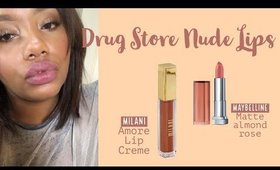 Drug Store Nude Lip: Milan Amore & Maybelline Matte Almond Rose | ASMR