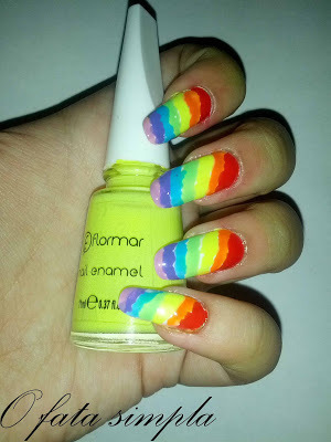 More manicures on the blog -> http://o-fata-simpla.blogspot.ro/2013/07/challenge-25-rainbow-nails.html