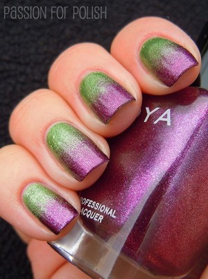 Gradient Nails using Zoya's Meg and Carly from the 2012 Surf Collection. Complete review found on www.passionforpolish.com
