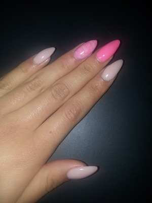 pointy acrylic nails with Mani-Q colour