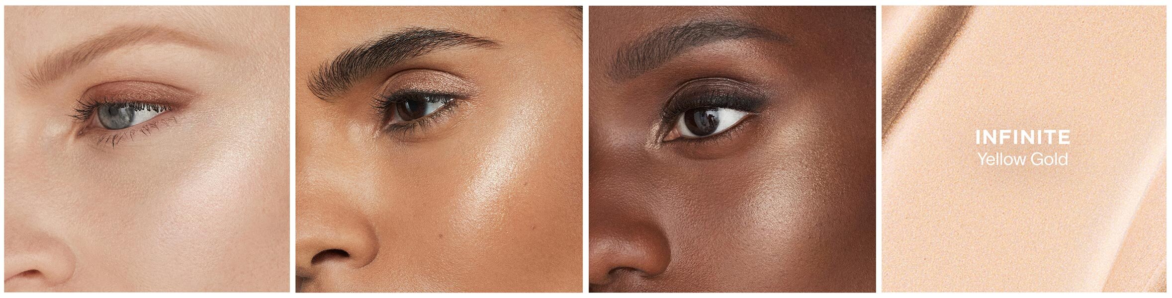 Hourglass Unreal Liquid Highlighter in shade Infinite on models