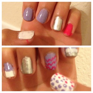 Top pic || plain nails
Bottom pic || designed nails