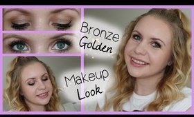 Bronze Golden Makeup Tutorial - Perfect For Blue Eyes!