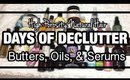 DECLUTTER WITH ME! | BUTTERS, OILS, SERUMS | HIGH POROSITY Natural Hair | Downsizing & Minimalism