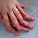 Pink and Orange nails 