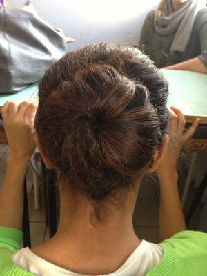Chignon for curly hair