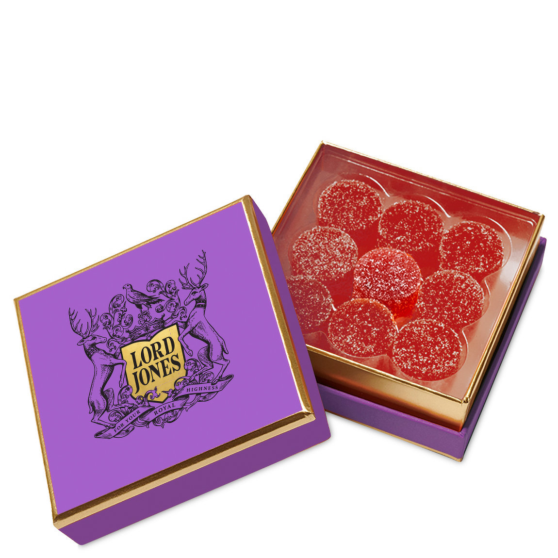 Lord Jones Old Fashioned Hemp-Derived CBD Gumdrops Raspberry Elderflower alternative view 1 - product swatch.