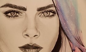 DRAWING CARA DELEVINGNE !!