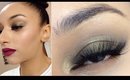 Fall Makeup Tutorial | Olive Green Smokey Eye + Bold Lips