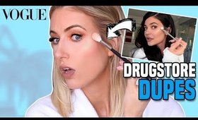 I Tried KYLIE JENNER'S Vogue MAKEUP ROUTINE w/ DRUGSTORE DUPES