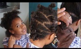 Easy natural hairstyles! For lil girls! Twist out & hair growth batter!