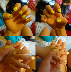 My nails and my little sister's nails .