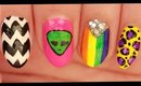 Rainbow & Alien skittle nail art
