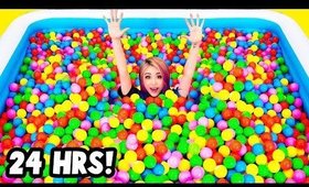 I LIVED IN A GIANT BALL PIT FOR 24 HOURS CHALLENGE!