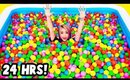 I LIVED IN A GIANT BALL PIT FOR 24 HOURS CHALLENGE!