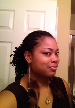 Brown liquid eyeliner , clear mascara, Almay liquid foundation , Almay primer, pink lip gloss (ulta)