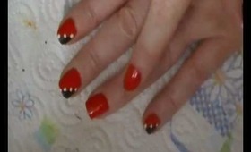 Simple Halloweenish nail art tutorial for long and short nails