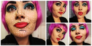 Here is a Halloween Look that is fun and easy to do! I used my Wolfe Essentials Palette for the white dots as well as the light blue over my blue shadow. I used RED 01 Technical Lipstick by RVB and outlined all black with my Rimmel Glam Eyes eye liner.Check out my website if you want to find out how to re create this look: www.makeupbybree.ca