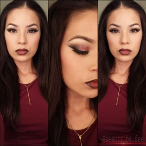 mocha ombre lips & wine red colors