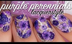 Purple Perennial Floral Nails | Lacquerstyle