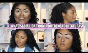 TRANSFORMEI UMA CACHEADA QUE NÃO SABIA LIDAR COM SEU CABELO + MAKE PELE NEGRA #DudaTransforma