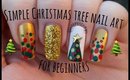 Simple Christmas Tree Nail Art Design - For Beginners | Stephyclaws