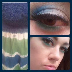 blue and green eyes inspired by micheal kors summer dress