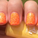 Subtle stamping on neon orange