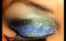 Party Ova Here! Smoky Royal Blue Glitter Eyes Makeup