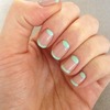 Mint and nude French Mani with half moons