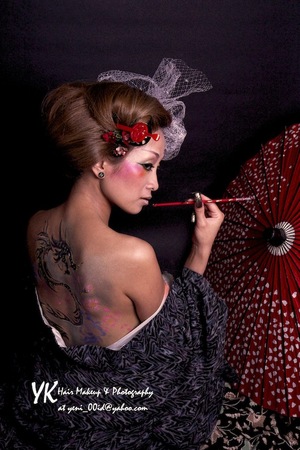 From stencil making, air brushing, body painting, hair arrangement, Nail, makeup, styling & photograph by Yeni K