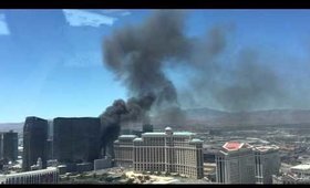 Vegas Cosmopolitan fire 2015 July!! From the High Roller, amazing smoke!