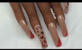 Valentine's Leopard Print Nails