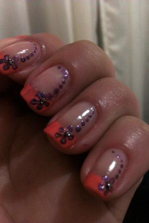 cute flower design/french tip