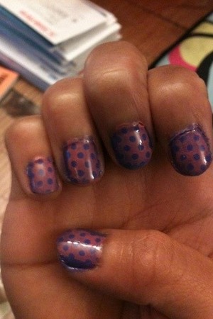 Cotton candy polka-dots! Sorry it's a little messy :)