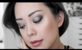 EASY MAKEUP TUTORIAL 2017 (SHIMMERY GREY LOOK JOUER COSMETICS)