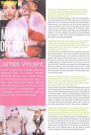 great mention on me in Makeup Artist International Magazine