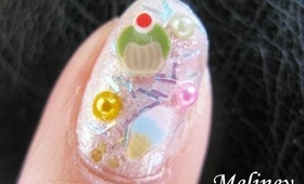 New Year's Dessert Party Birthday Nails Ice Cream cupcake Nails Fimo nail art tutorial Design Cute