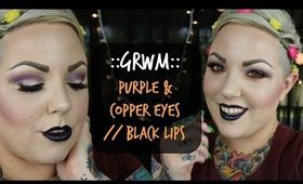 Purple & Copper Eyes | Black Lips | GRWM