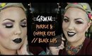 Purple & Copper Eyes | Black Lips | GRWM