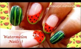 Fruity fun:- Watermelon nails | Tutorial