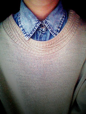 One of my favorite things to pair together: Sweaters and collared shirts.